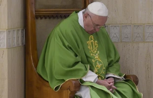 Pope Francis celebrates Mass at Casa Santa Marta on June 9, 2016.   L'Osservatore Romano/CNA.
