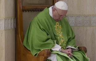 Pope Francis celebrates Mass at Casa Santa Marta June 9, 2016.   Vatican Media/CNA.