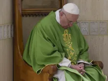 Pope Francis says Mass at the chapel of Santa Marta house in the Vatican, June 9, 2016. 