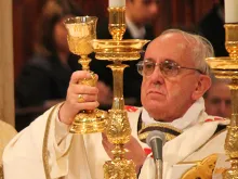 Pope Francis celebrates Mass at the Basilica of St. John Lateran on April 7, 2013. 