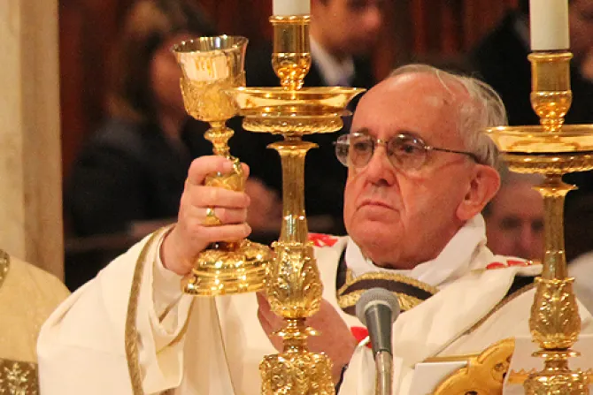 Pope Francis celebrates Mass at the Basilica of St John Lateran on April 7 2013 Credit Stephen Driscoll CNA 3 CNA 4 8 13