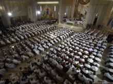 Pope Francis celebrates Mass at the St. John Paul II shrine in Krakow, Poland, July 30, 2016. 