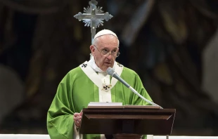 Pope Francis celebrates Mass at the close of the Synod in St. Peter's Basilica, Oct. 25, 2015.   L'Osservatore Romano.