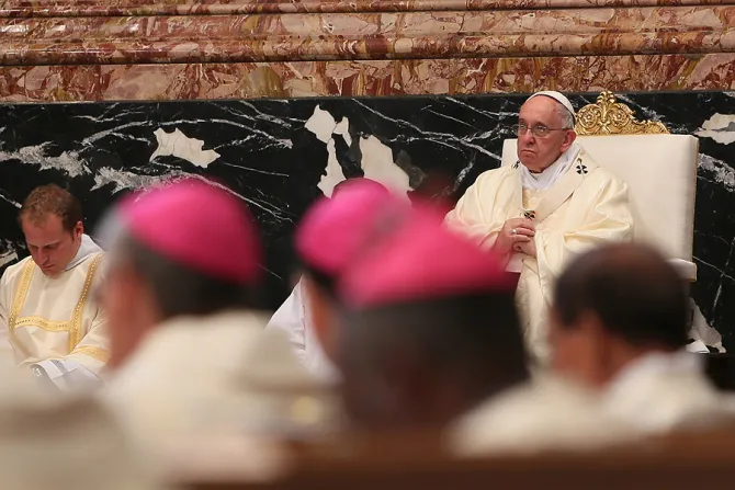 Pope Francis celebrates Mass for Caritas Internationalis in St Peters Basilica on May 12 2015 Credit Daniel Iba n ez CNA 5 12 15