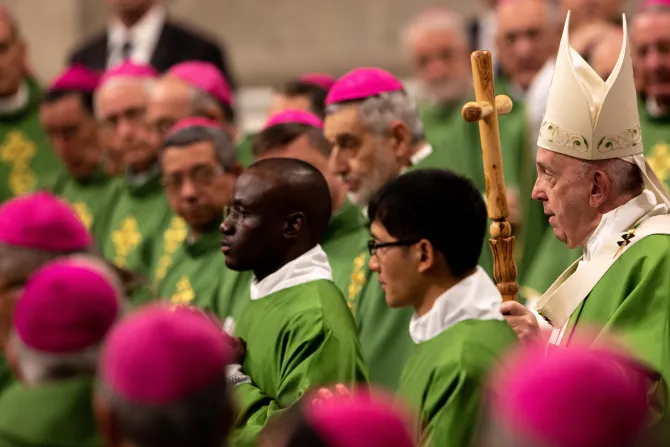Pope Francis celebrates Mass for World Missionary Day Oct 20 2019 Credit Daniel Ibez CNA