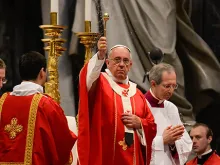 Pope Francis celebrates Mass for the Feast of Pentecost in St. Peter's Basilica on June 8, 2014. 