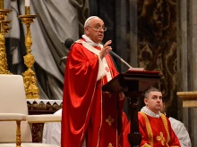 Pope Francis celebrates Mass for the Feast of Pentecost in St. Peter's Basilica on June 8, 2014. 