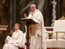 Pope Francis celebrates Mass for the Feast of the Presentation of Jesus at the Temple in St. Peter's Basilica, Feb. 2, 2015. 