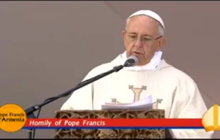 Pope Francis celebrates Mass in Gyurmi Armenia, June 25, 2016.   screenshot/EWTN
