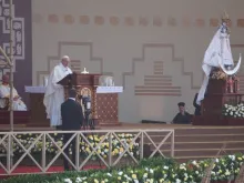 Pope Francis celebrates Mass in Huanchaco, Peru Jan. 20, 2018. 