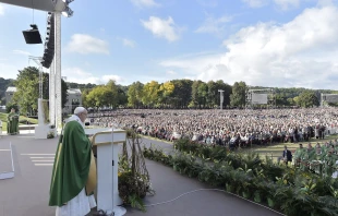 Pope Francis celebrates Mass in Kaunas, Lithuania Sept. 23, 2018.   Vatican Media.