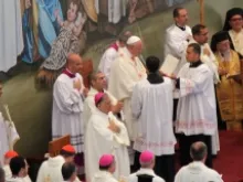 Pope Francis celebrates Mass in Manger Square, Bethlehem on May 25, 2014. 