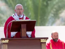 Pope Francis celebrates Mass in Palermo, Sicily Sept. 15, 2018. 