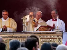 Pope Francis celebrates Mass in Rome's Campo Verano cemetery for All Saints Day on Nov. 1, 2013. 