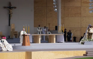 Pope Francis celebrates Mass in Santiago, Chile Jan. 16, 2018.   David Ramos/CNA.