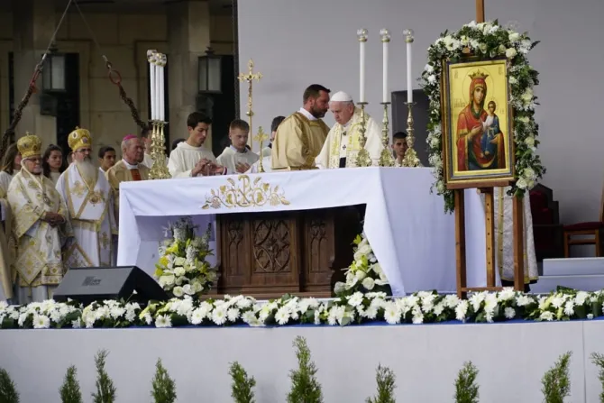 Pope Francis celebrates Mass in Sofia Bulgaria May 5 2019 Credit Andrea Gagliarducci CNA