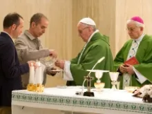 Pope Francis celebrates Mass in St. Martha's chapel on May 29, 2013. 