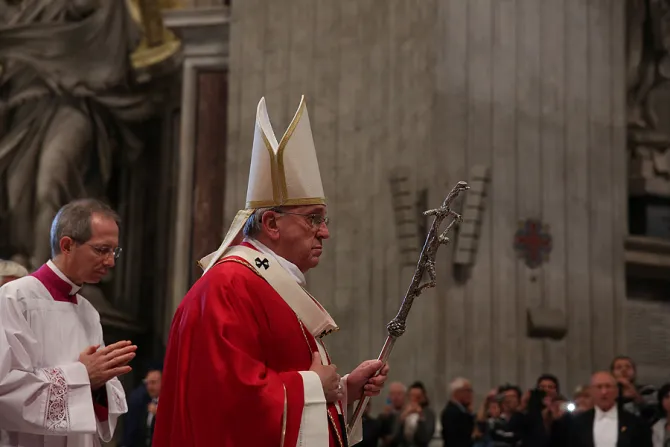 Pope Francis celebrates Mass in St Peters Basilica for all cardinals and bishops who died in the last year Nov 3 2014 Credit Daniel Ibez CNA 2 CNA 11 3 14