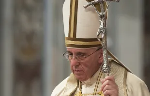 Pope Francis celebrates Mass in St. Peter's Basilica Sept. 2, 2015.   Vatican Media/CNA.