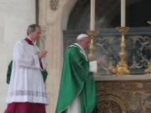 Pope Francis celebrates Mass in St. Peter's Square Sept. 29. 