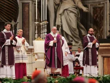 Pope Francis celebrates Mass on Ash Wednesday in St. Peter's Basilica, Feb. 10, 2016. 