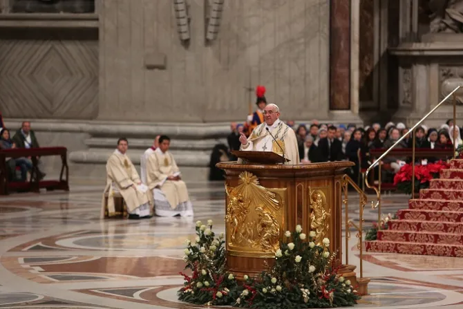 Pope Francis celebrates New Years Eve Vespers in St Peters Basilica on Dec 31 2014 Credit Bohumil Petrik CNA