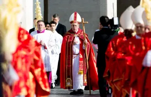 Pope Francis celebrates Palm Sunday Mass in St. Peter's Square March 25, 2018.   Daniel Ibáñez/CNA.