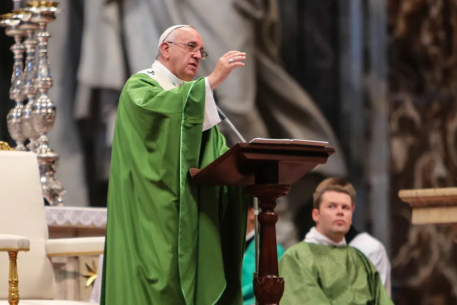 Pope Francis says Mass in St. Peter's Basilica, Oct. 12, 2014. ?w=200&h=150