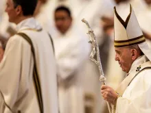 Pope Francis celebrates the Chrism Mass April 18, 2019. 
