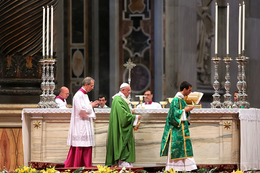 Pope Francis says Mass in St. Peter's Basilica, Oct. 5, 2014. ?w=200&h=150