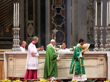 Pope Francis says Mass in St. Peter's Basilica, Oct. 5, 2014. 
