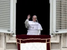 Pope Francis delivers his first Sunday Angelus on March 17, 2013. 