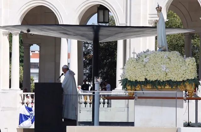 Pope Francis delivers the homily at the canonization Mass of Francisco and Jacinta Marto in Fatima May 13, 2017. ?w=200&h=150