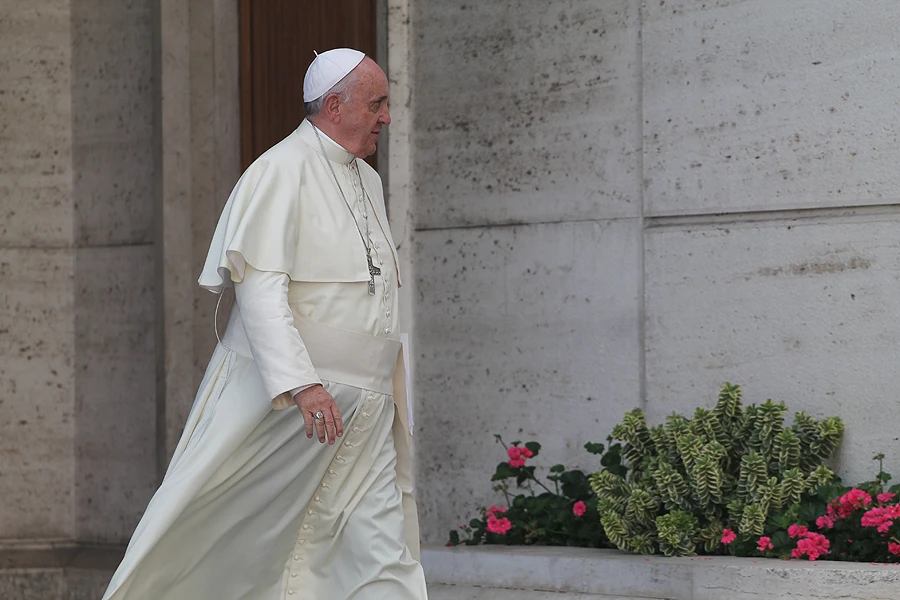 Pope Francis departs the Vatican's Synod Hall, Oct. 16, 2014. ?w=200&h=150
