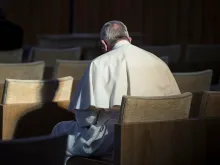 Pope Francis reflects during a retreat in Ariccia, Italy, March 2016. 