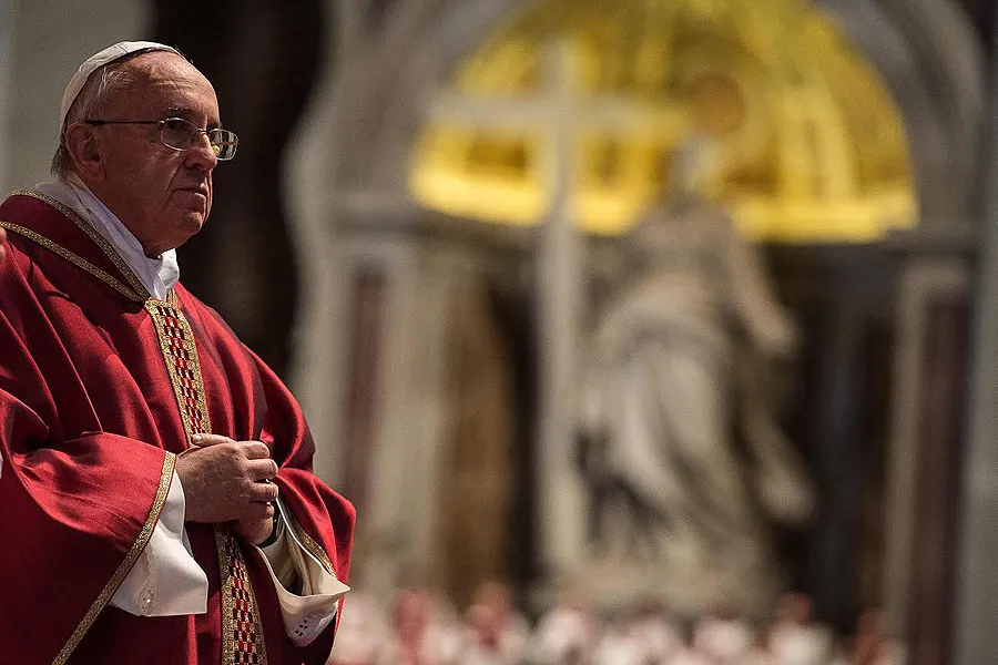 Pope Francis during the Liturgy of the Lord's Passion at St. Peter's Basilica on April 3, 2015. ?w=200&h=150