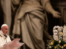 Pope Francis preaches at the Easter Vigil Mass in St. Peter's Basilica, April 20, 2019. 