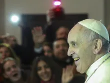 Pope Francis exits Istanbul's Holy Spirit Cathedral Nov 29. 