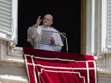 Pope Francis gives his Angelus address June 8, 2020. 