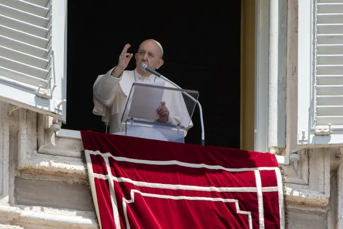 Pope Francis gives his Angelus address June 8 2020 Credit Vatican Media CNA
