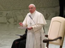 Pope Francis delivers a General Audience address in the Vatican's Paul VI Hall, Jan. 28, 2015. 