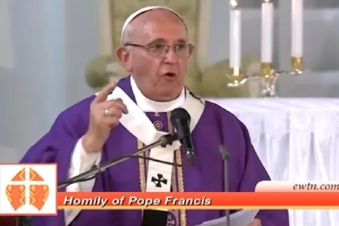 Pope Francis gives his homily during Mass for the first Sunday in Advent in Bangui CAR on Nov 29 2015 Credit EWTN CNA 11 29 15