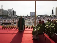 Pope Francis gives his homily during Mass in Havana's Revolutionary Square on Sept. 20, 2015. 