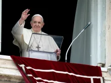 Pope Francis gives the Angelus address Aug. 30, 2020. 