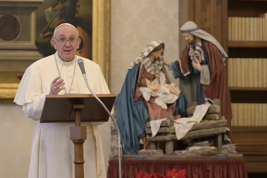 Pope Francis gives the Angelus address Jan. 1, 2021. Credit: Vatican Media.?w=200&h=150