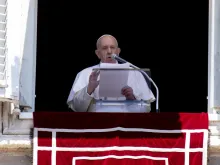 Pope Francis gives the Angelus address June 21, 2020. 