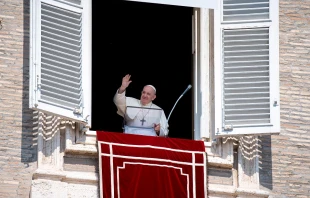 Pope Francis gives the Angelus address Sept. 13, 2020.   Vatican Media.