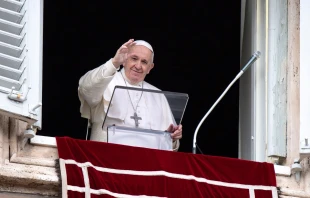 Pope Francis gives the Angelus address on Dec. 8, 2020.   Vatican Media.