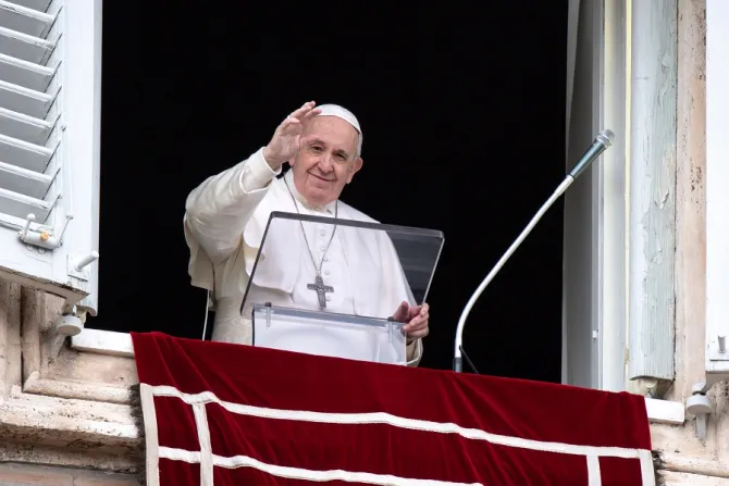 Pope Francis gives the Angelus address on Dec 8 2020 Credit Vatican Media