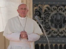 Pope Francis gives the Wednesday general audience in St. Peter's Square on Oct. 2, 2013. 